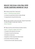 BIOLOGY 1002 EXAM 4 2026 FINAL PAPER &NewLine;SOLVED QUESTIONS ANSWER KEY APLUS 