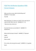 FDLE First Aid Review Questions With Correct Answers&period;