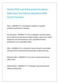 Florida FDLE Law Enforcement Academy - State Exam Test Review Questions With Correct Answers 