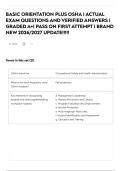 BASIC ORIENTATION PLUS OSHA &vert; ACTUAL EXAM QUESTIONS AND VERIFIED ANSWERS &vert; GRADED A&plus;&vert; PASS ON FIRST ATTEMPT &vert; BRAND NEW 2026&sol;2027 UPDATE&excl;&excl;&excl;&excl;&excl;
