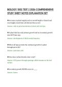 BIOLOGY 1002 TEST 2 2026 COMPREHENSIVE &NewLine;STUDY SHEET NOTES EXPLANATION SET