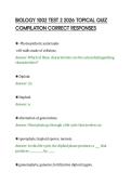 BIOLOGY 1002 TEST 2 2026 TOPICAL QUIZ &NewLine;COMPILATION CORRECT RESPONSES 