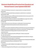 Electronic Health Record Practice Exam Questions and Revised Answers &vert; Electronic Health Records &lpar;EHR&rpar; &vert; 2026&sol;2027 &vert; Comprehensive Practice Test and Study Guide