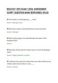 BIOLOGY 1201 EXAM 1 2026 ASSESSMENT &NewLine;SCRIPT QUESTION BANK RESPONSES APLUS 