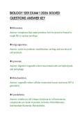 BIOLOGY 1201 EXAM 1 2026 SOLVED &NewLine;QUESTIONS ANSWER KEY