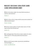 BIOLOGY 1201 EXAM 1 2026 STUDY GUIDE &NewLine;CORE TOPICS REVIEW SHEET
