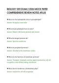 BIOLOGY 1201 EXAM 2 2026 MOCK PAPER &NewLine;COMPREHENSIVE REVIEW NOTES APLUS 