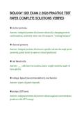 BIOLOGY 1201 EXAM 2 2026 PRACTICE TEST &NewLine;PAPER COMPLETE SOLUTIONS VERIFIED 