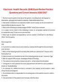 Electronic Health Records &lpar;EHR&rpar; Exam Review Practice Questions and Correct Answers &vert; Electronic Health Records &vert; 2026&sol;2027 &vert; Comprehensive Study Guide and Exam Preparation Material