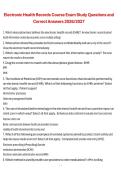 Electronic Health Records Course Exam Study Questions and Correct Answers &vert; Electronic Health Records &lpar;EHR&rpar; &vert; 2026&sol;2027 &vert; Comprehensive Course Review and Exam Preparation Guide