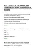 BIOLOGY 1201 EXAM 3 2026 MOCK PAPER &NewLine;COMPREHENSIVE REVIEW NOTES ANALYTICAL &NewLine;INSIGHTS 