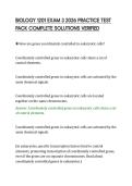 BIOLOGY 1201 EXAM 3 2026 PRACTICE TEST &NewLine;PACK COMPLETE SOLUTIONS VERIFIED 