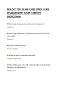 BIOLOGY 1201 EXAM 3 2026 STUDY GUIDE &NewLine;REVISION SHEET CORE CONCEPT &NewLine;BREAKDOWN