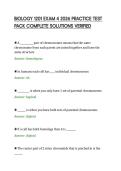 BIOLOGY 1201 EXAM 4 2026 PRACTICE TEST &NewLine;PACK COMPLETE SOLUTIONS VERIFIED 