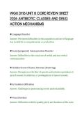 WGU D116 UNIT 8 CORE REVIEW SHEET&NewLine;2026 ANTIBIOTIC CLASSES AND DRUG&NewLine;ACTION MECHANISMS