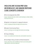 WGU D116 UNIT 8 EXAM PREP 2026&NewLine;MICROBIOLOGY AND IMMUNE RESPONSE&NewLine;CORE CONCEPTS OVERVIEW