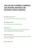 WGU D116 UNIT 8 LEARNING COMPANION&NewLine;2026 MICROBIAL RESISTANCE AND&NewLine;PATHOGEN CONTROL PRINCIPLES