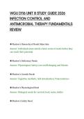 WGU D116 UNIT 8 STUDY GUIDE 2026&NewLine;INFECTION CONTROL AND&NewLine;ANTIMICROBIAL THERAPY FUNDAMENTALS&NewLine;REVIEW
