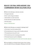 BIOLOGY 1201 FINAL PAPER MORONEY 2026 &NewLine;COMPREHENSIVE REVIEW SOLUTIONS APLUS 