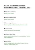 BIOLOGY 1201 FINAL PAPER MORONEY 2026 &NewLine;COMPREHENSIVE REVIEW SOLUTIONS APLUS 