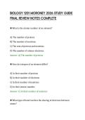 BIOLOGY 1201 MORONEY 2026 STUDY GUIDE &NewLine;FINAL REVIEW NOTES COMPLETE 