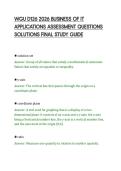 WGU D126 2026 BUSINESS OF IT&NewLine;APPLICATIONS ASSESSMENT QUESTIONS&NewLine;SOLUTIONS FINAL STUDY GUIDE