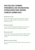 WGU D126 2026 IT BUSINESS&NewLine;FUNDAMENTALS AND ORGANIZATIONAL&NewLine;SYSTEMS REVIEW PAPER ANSWERS&NewLine;COMPLETE LEARNING PACK