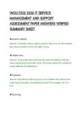 WGU D126 2026 IT SERVICE&NewLine;MANAGEMENT AND SUPPORT&NewLine;ASSESSMENT PAPER ANSWERS VERIFIED&NewLine;SUMMARY SHEET