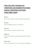 WGU D126 2026 TECHNOLOGY&NewLine;OPERATIONS AND BUSINESS PROCESSES&NewLine;MODULE QUESTIONS SOLUTIONS&NewLine;STRUCTURED SCRIPT