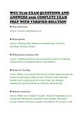 WGU D126 EXAM QUESTIONS AND&NewLine;ANSWERS 2026 COMPLETE EXAM&NewLine;PREP WITH VERIFIED SOLUTION