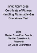 NYC FDNY G-98 Certificate of Fitness Handling Flammable Gas Containers Test&colon; Complete Study Guide & Practice Questions PDF&NewLine;