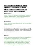 WGU D126 MATHEMATICS FOR&NewLine;ELEMENTARY EDUCATORS II&NewLine;PRACTICE PACK 2026 TESTED&NewLine;QUESTIONS AND ANSWERS