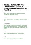 WGU D126 MATHEMATICS FOR&NewLine;ELEMENTARY EDUCATORS II&NewLine;QUESTION BANK 2026 FULL REVIEW&NewLine;GRADED A&plus;&NewLine;