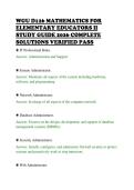 WGU D126 MATHEMATICS FOR&NewLine;ELEMENTARY EDUCATORS II&NewLine;STUDY GUIDE 2026 COMPLETE&NewLine;SOLUTIONS VERIFIED PASS