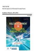 Test Bank - Role Development in Professional Nursing Practice&comma; 7th Edition &lpar;Masters&comma; 2026&rpar;&comma; Chapter 1-15 &plus; Midterm and Final Exam &vert; All Chapters
