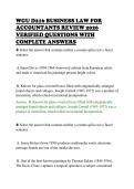 WGU D216 BUSINESS LAW FOR&NewLine;ACCOUNTANTS REVIEW 2026&NewLine;VERIFIED QUESTIONS WITH&NewLine;COMPLETE ANSWERS