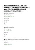 WGU D216 BUSINESS LAW FOR&NewLine;ACCOUNTANTS STUDY MATERIAL&NewLine;2026 TESTED QUESTIONS AND&NewLine;ACCURATE SOLUTIONS