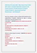 CNA Exam WI Latest 2026 &vert;&vert; Most Recent Exam 2026&NewLine;2027 Actual  Complete Real Exam Questions And &NewLine;Correct Answers &lpar;Verified Answers by Expert&rpar;                &NewLine;Already Graded A&plus; &vert;Guaranteed Success&excl;&excl;                      &NewLine;Newest Exam &vert; Just Released&excl;&excl;