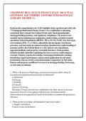 CHAMPIONS REAL ESTATE FINANCE EXAM  260 ACTUAL &NewLine;QUESTIONS AND VERIFIED ANSWERS WITH RATIONALE &NewLine;ALREADY GRADED A&plus;
