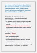 CNA Practice Test From Headmaster &lpar;Latest 2026 &rpar; &vert;&vert; &NewLine;Most Recent Exam 2026-2027 Actual  Complete Real &NewLine;Exam Questions And Correct Answers &lpar;Verified &NewLine;Answers by Expert&rpar; Already Graded A&plus; &vert;Guaranteed &NewLine;Success&excl;&excl; Newest Exam &vert; Just Released&excl;&excl;