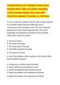 FUNDAMENTALS OF NURSING FINAL EXAM REVIEW WITH 100&percnt; ACCURATE ANSWERS LATEST DOWNLOADED 2025&sol;2026 BEST SOLUTION GRADED TO SCORE A&plus; FOR PASS