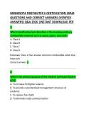 Minnesota Firefighter II Certification Exam Questions and Correct Answers