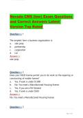 Nevada CMS &lpar;law&rpar; Exam Questions and Correct Answers Latest Version Top Rated 