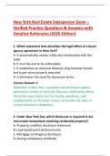 New York Real Estate Salesperson Exam &ndash; &NewLine;Verified Practice Questions & Answers with &NewLine;Detailed Rationales &lpar;2026 Edition&rpar;