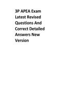 3P APEA Exam Questions And Correct Detailed Answers New Version