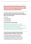New Jersey Real Estate Salesperson Exam &ndash; &NewLine;Verified Practice Questions & Answers with &NewLine;Detailed Rationales &lpar;2026 Edition&rpar;