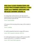 WGU D282 CLOUD FOUNDATIONS AWS&NewLine;CLOUD PRACTITIONER ESSENTIALS STUDY&NewLine;GUIDE 2026 VERIFIED QUESTIONS AND&NewLine;DETAILED ANSWERS GRADED A&plus;
