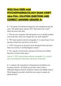 WGU D345 NURS 6438&NewLine;PSYCHOPHARMACOLOGY EXAM SCRIPT&NewLine;2026 FULL SOLUTION QUESTIONS AND&NewLine;CORRECT ANSWERS GRADED A&plus;