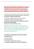 Montana Real Estate Salesperson Exam &ndash; &NewLine;Verified Practice Questions & Answers &NewLine;with Detailed Rationales &lpar;2026 Edition&rpar; 