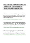 WGU D352 2026 CLINICAL TECHNOLOGY&NewLine;APPLICATIONS ASSESSMENT PAPER&NewLine;ANSWERS VERIFIED SUMMARY SHEET